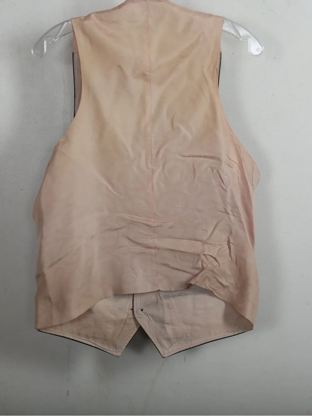 Men's Black Pinstripe Dress Vest with Beige Backing